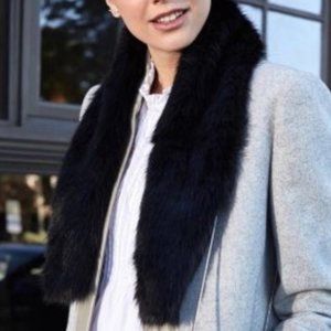 NWT Rachel Zoe Black Faux Fur Collar